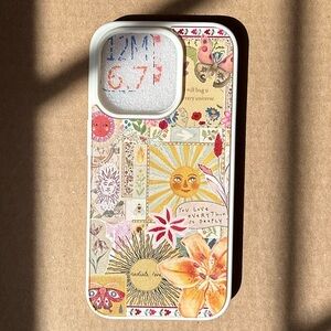 NWOT iPhone 15 Case TPU Bumper Cute Summer Sun Lilies Flowers Collage Print